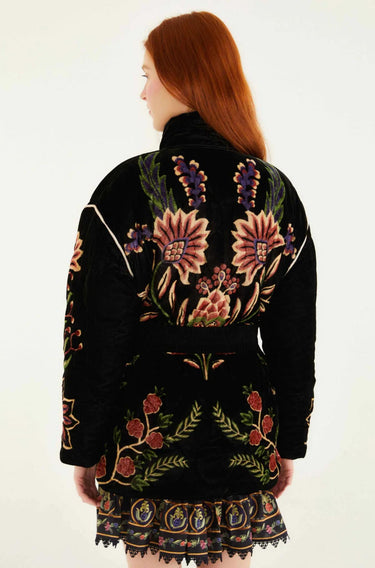 Marvelous Garden Black Puffer Jacket-Jackets & outerweare-Farm Rio-Debs Boutique